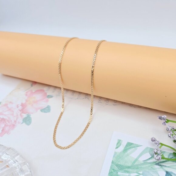 "Rose Gold Box Chain Necklace in High Shine Finish - 45cm (17.7 Inch), XPNL0059 - Picture 2 of 12